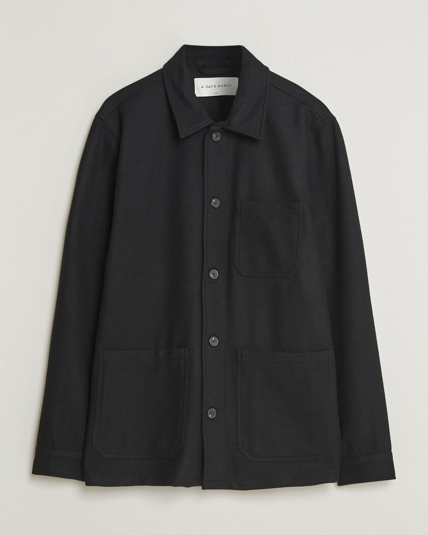 A Day's March Original Wool Overshirt Black – Black