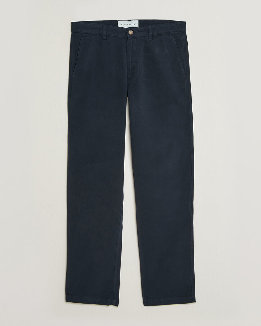 A Day's March Miller Cotton/Lyocell Trousers Navy – Blue