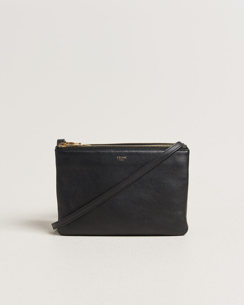  Celine Pre-Owned Trio Bag Small Leather Black – Black