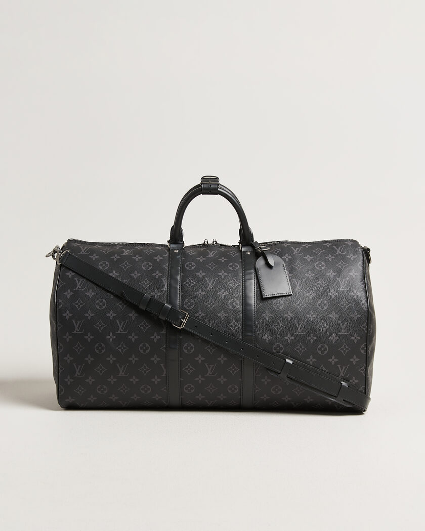 Louis Vuitton Pre-Owned Keepall 55 Bandoulière Monogram Eclipse – Black