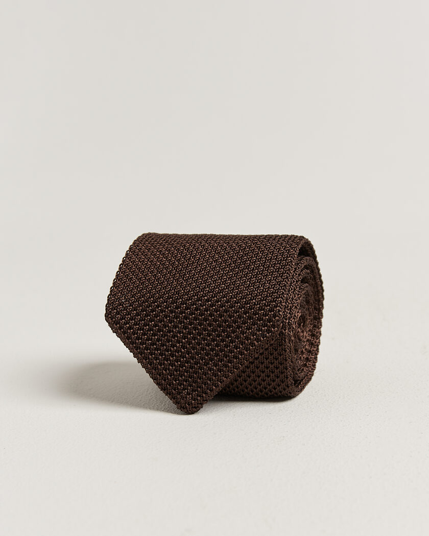 Gant Silk Knitted Tie Shadow Brown – Brown