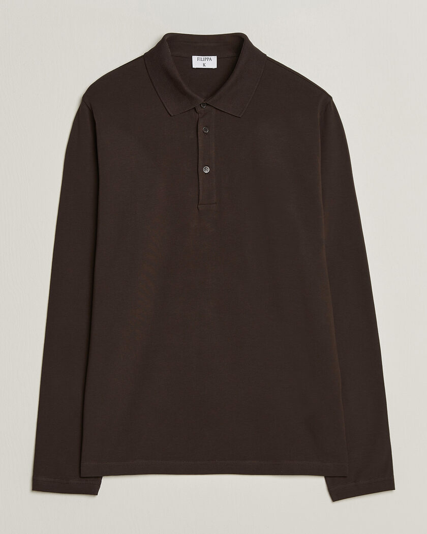 Filippa K Luke Lycra Polo Shirt Dark Chocolate – Brown