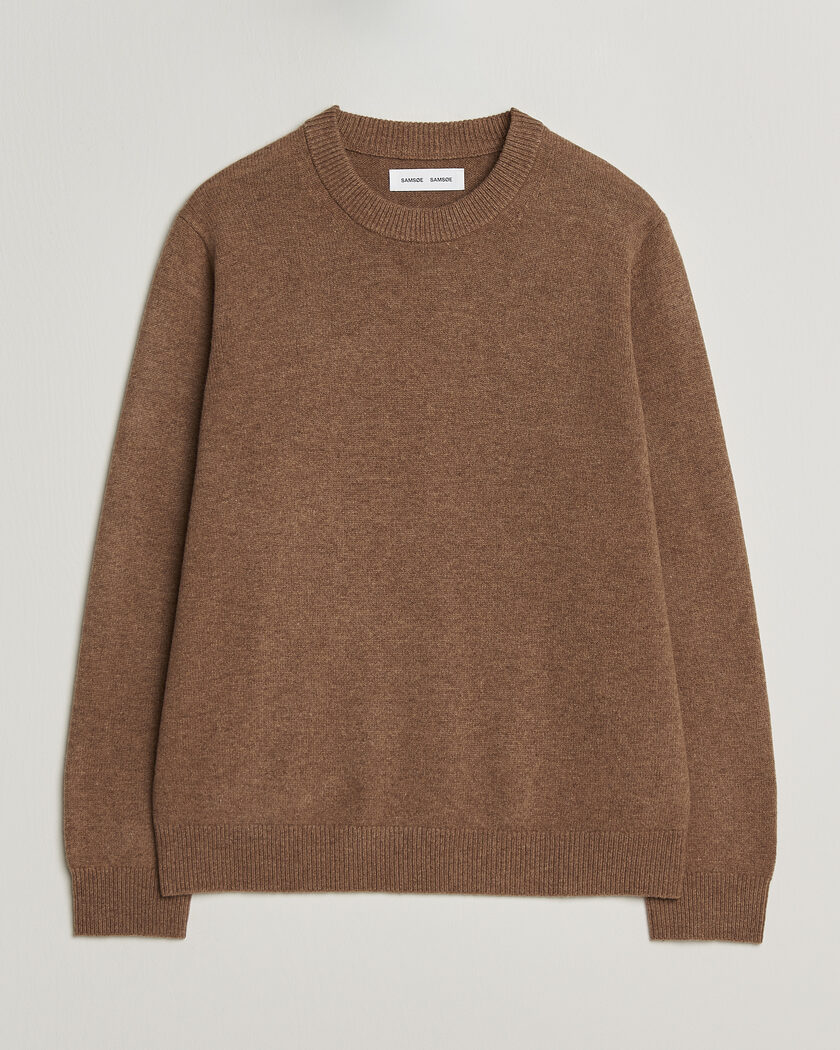 Samsøe Samsøe Isak Knitted Crew Neck Lead Gray – Beige