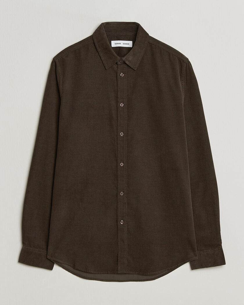Samsøe Samsøe Liam Baby Cord Checked Shirt Delicioso – Brown