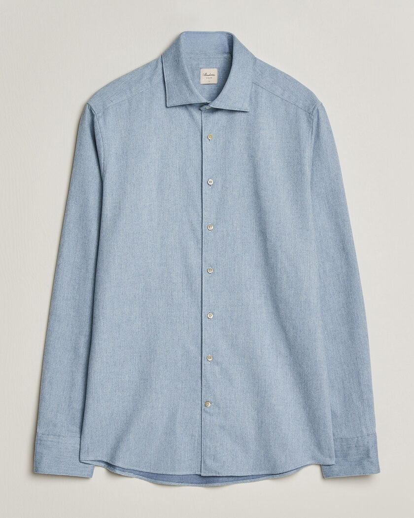 Stenströms Slimline Flannel Shirt Blue – Blue