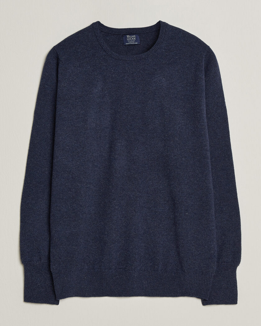 William Lockie Rob Lambswool Crewneck Astra – Blue