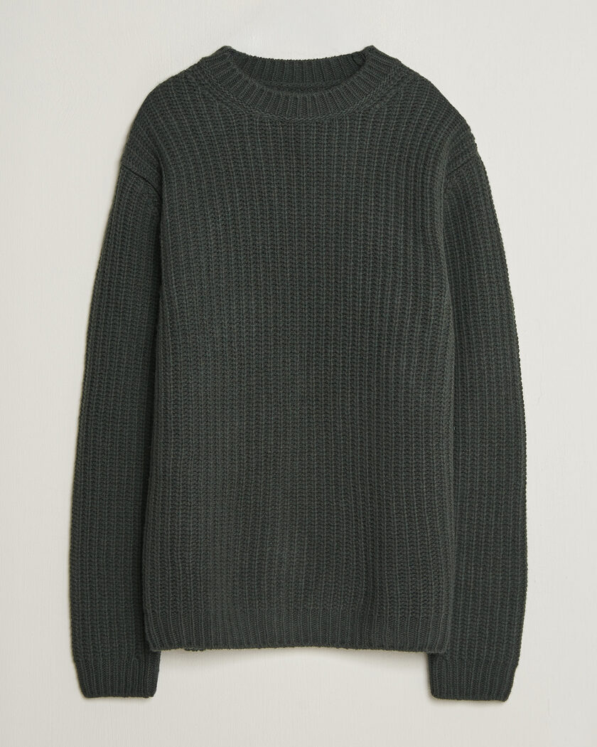 Nudie Jeans Gurry Chunky Knitted Sweater Racing Green – Green