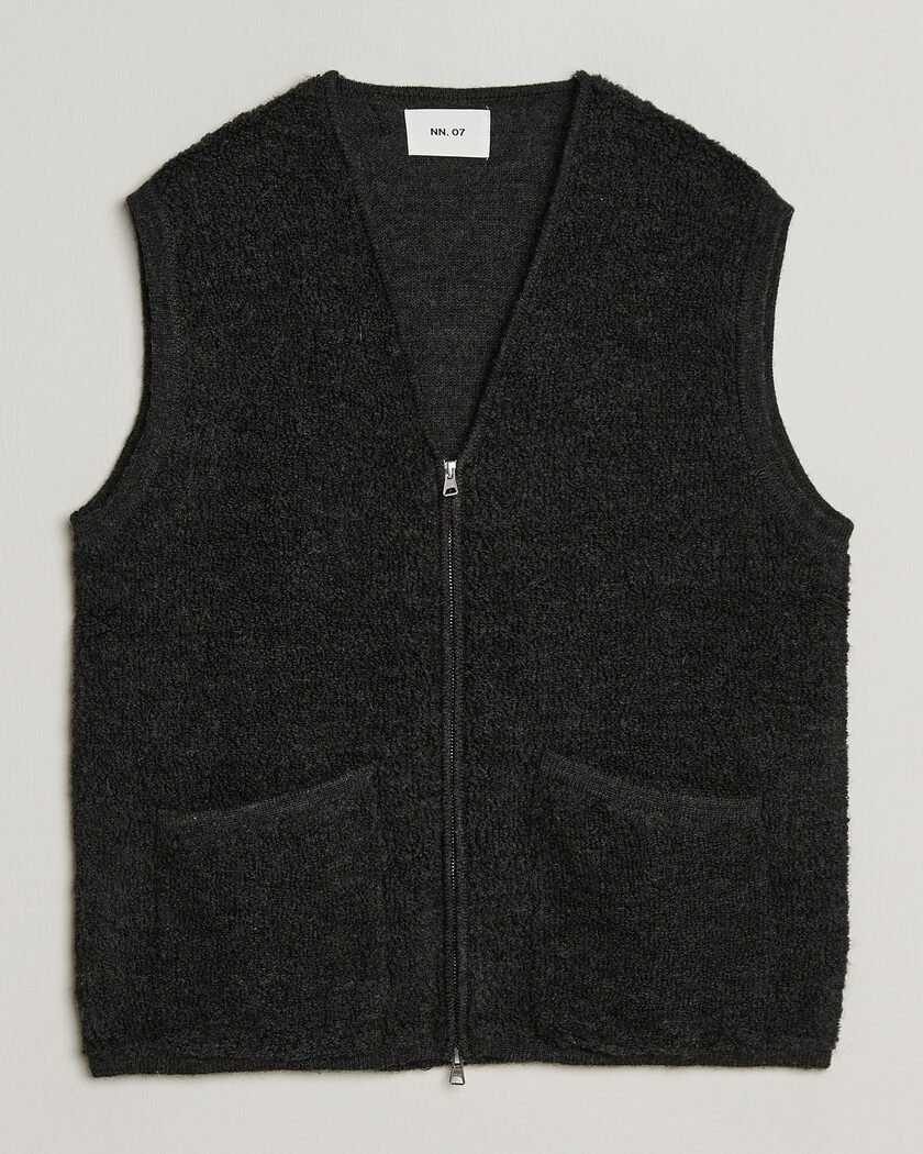 NN07 Mads Wool Fleece Vest Antracite Melange – Grey