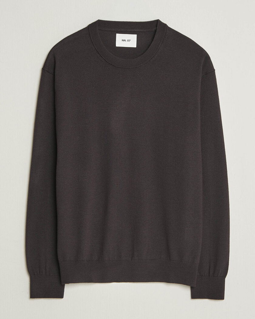 NN07 Nate Wool Knitted Crew Neck Deep Truffle – Brown