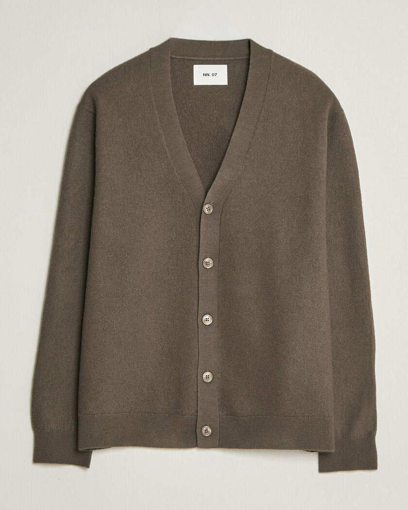 NN07 Jasper Wool Knitted Cardigan Mable Husk – Brown
