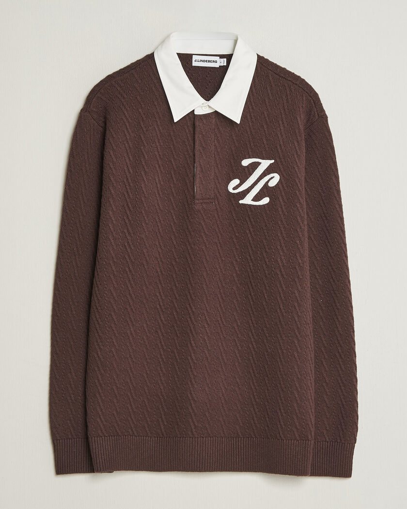 J.Lindeberg Johnny Knitted Rugby Seal Brown – Brown