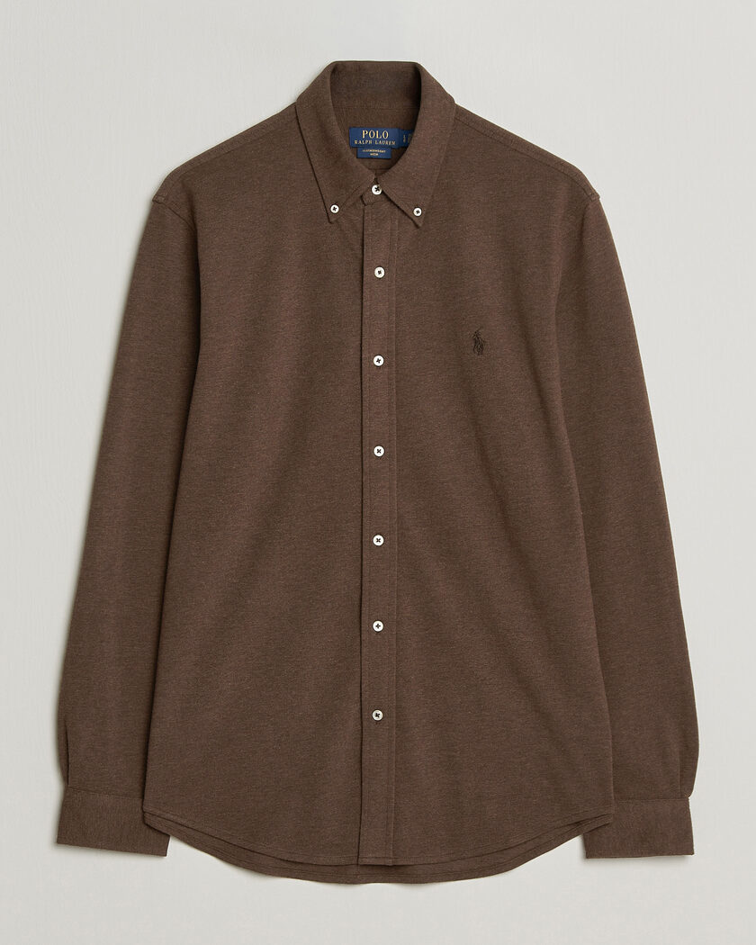 Polo Ralph Lauren Featherweight Mesh Shirt Nutmeg Brown Heather – Brown