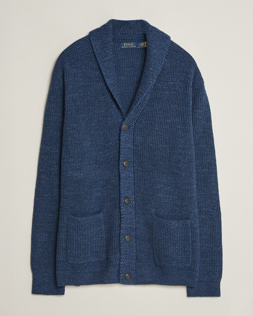Polo Ralph Lauren Cotton Shawl Cardigan Blue Marl – Blue
