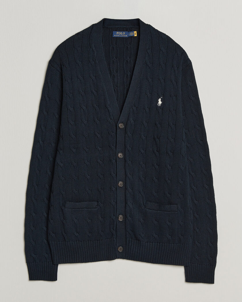 Polo Ralph Lauren Cotton Cable Cardigan Hunter Navy – Blue