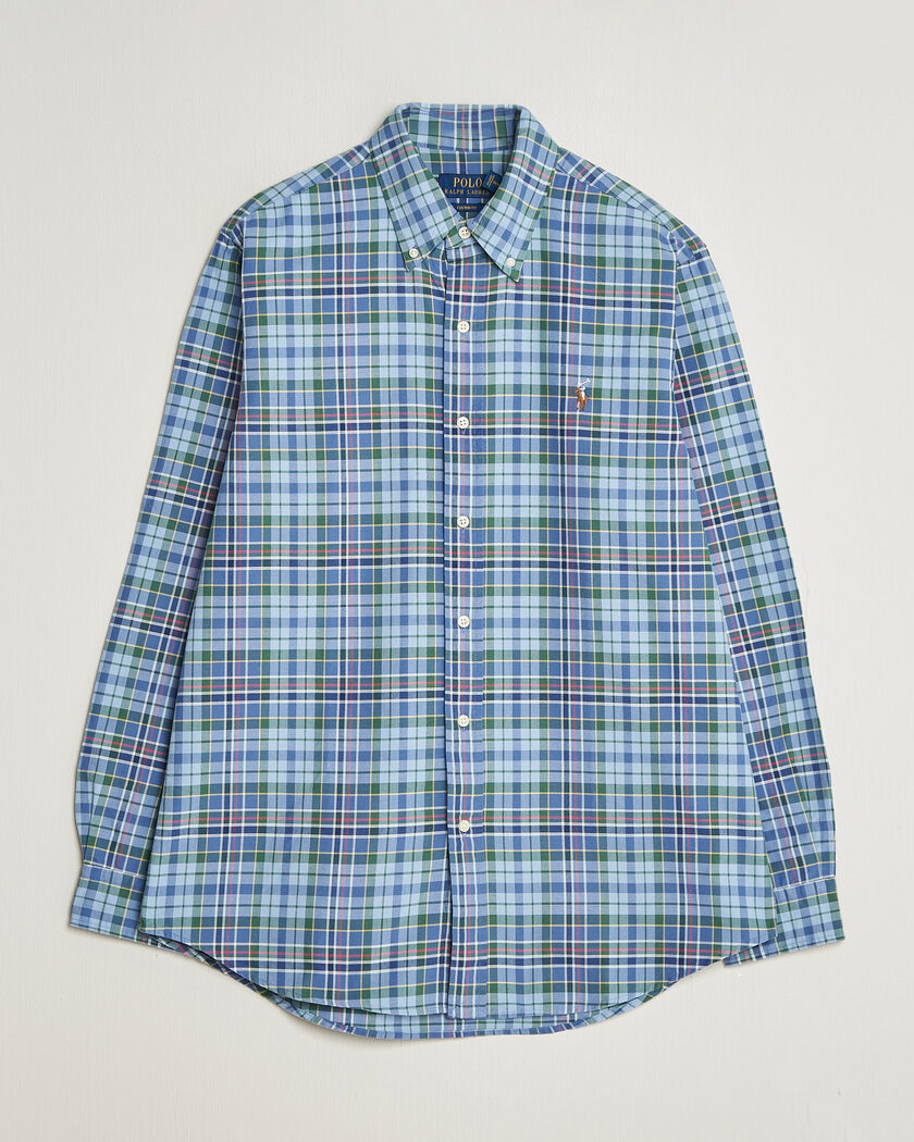 Polo Ralph Lauren Custom Slim Fit Check Oxford Shirt Blue Dusty/Green – Multi-colour