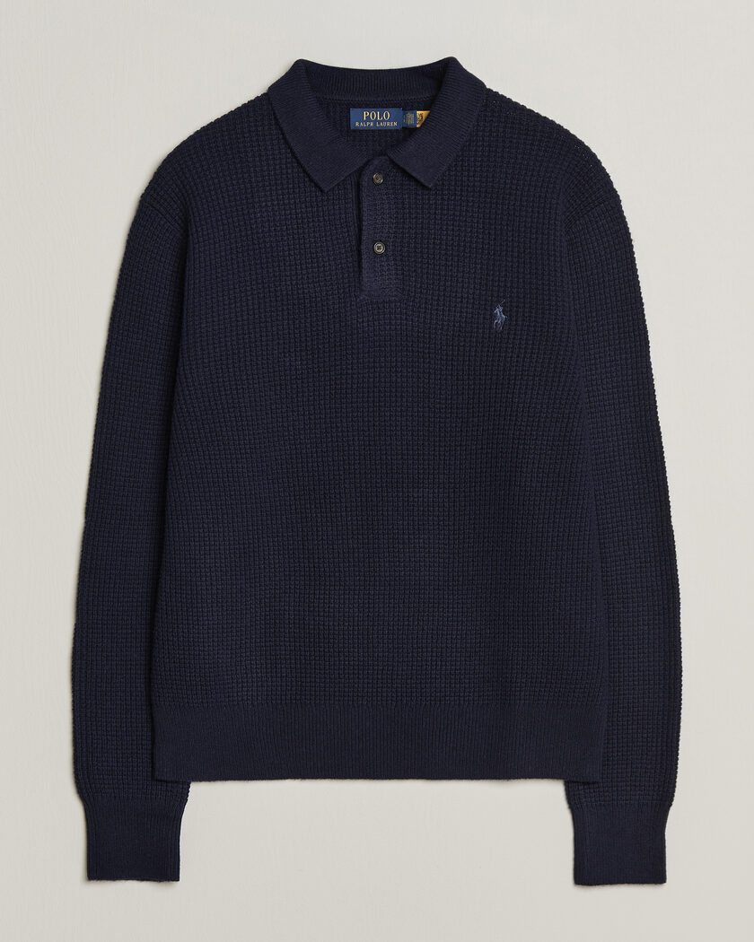 Polo Ralph Lauren Wool/Cotton Knitted Polo Hunter Navy – Blue