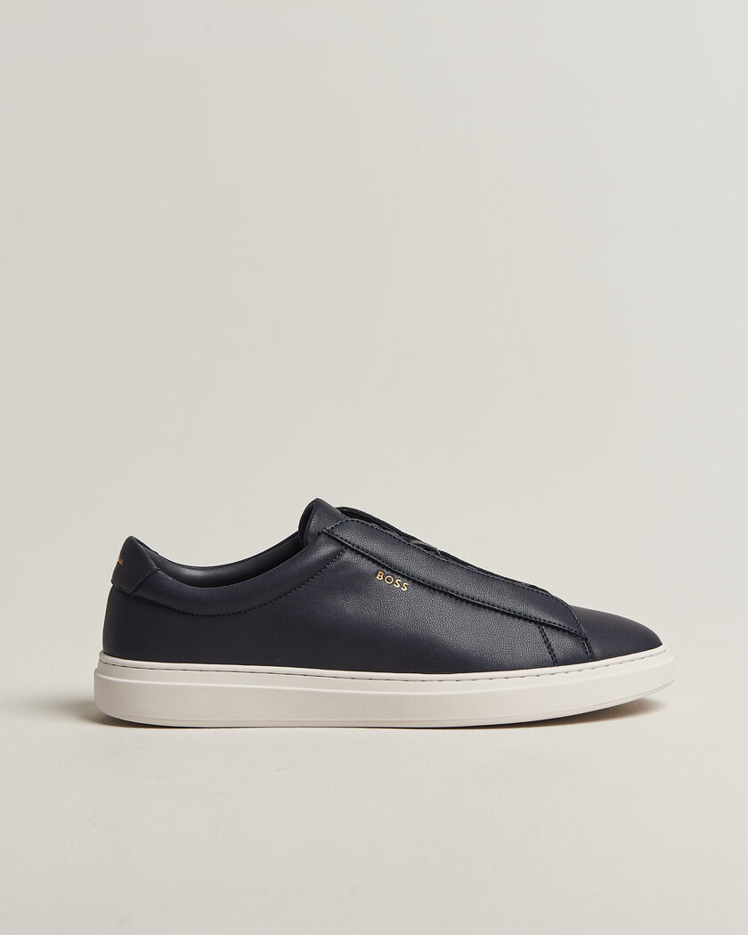 BOSS BLACK Kieran Leather Sneaker Dark Blue – Blue