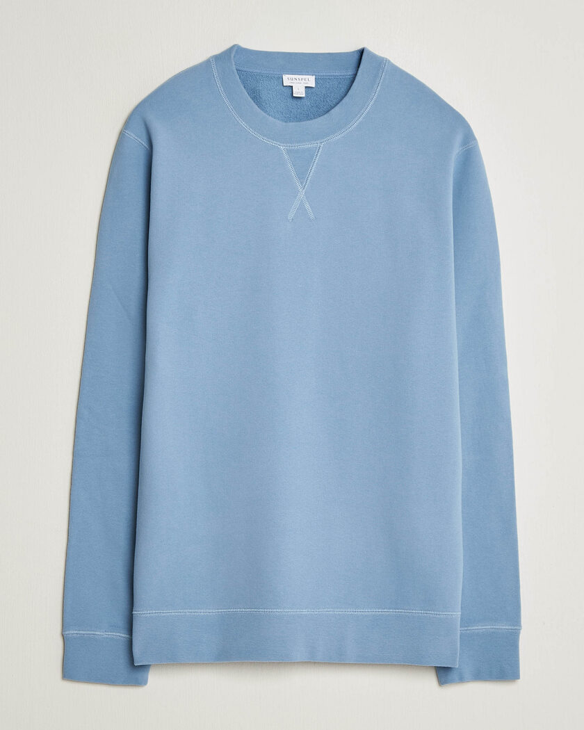 Sunspel Loopback Sweatshirt Studio Blue – Blue