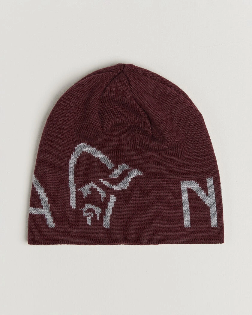 Norrøna Mid Merino Wool Logo Beanie Port – Red