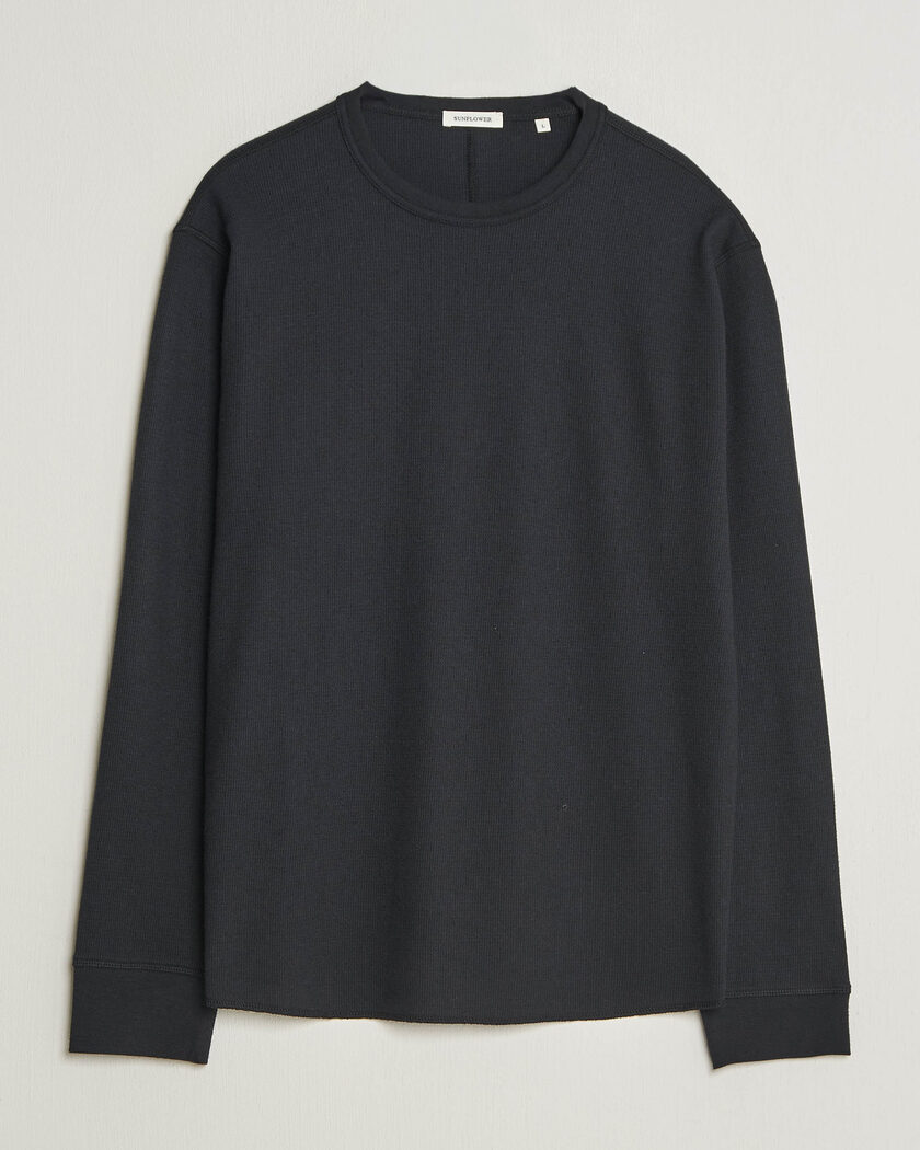 Sunflower Wool Waffle Long Sleeve T-Shirt Black – Black