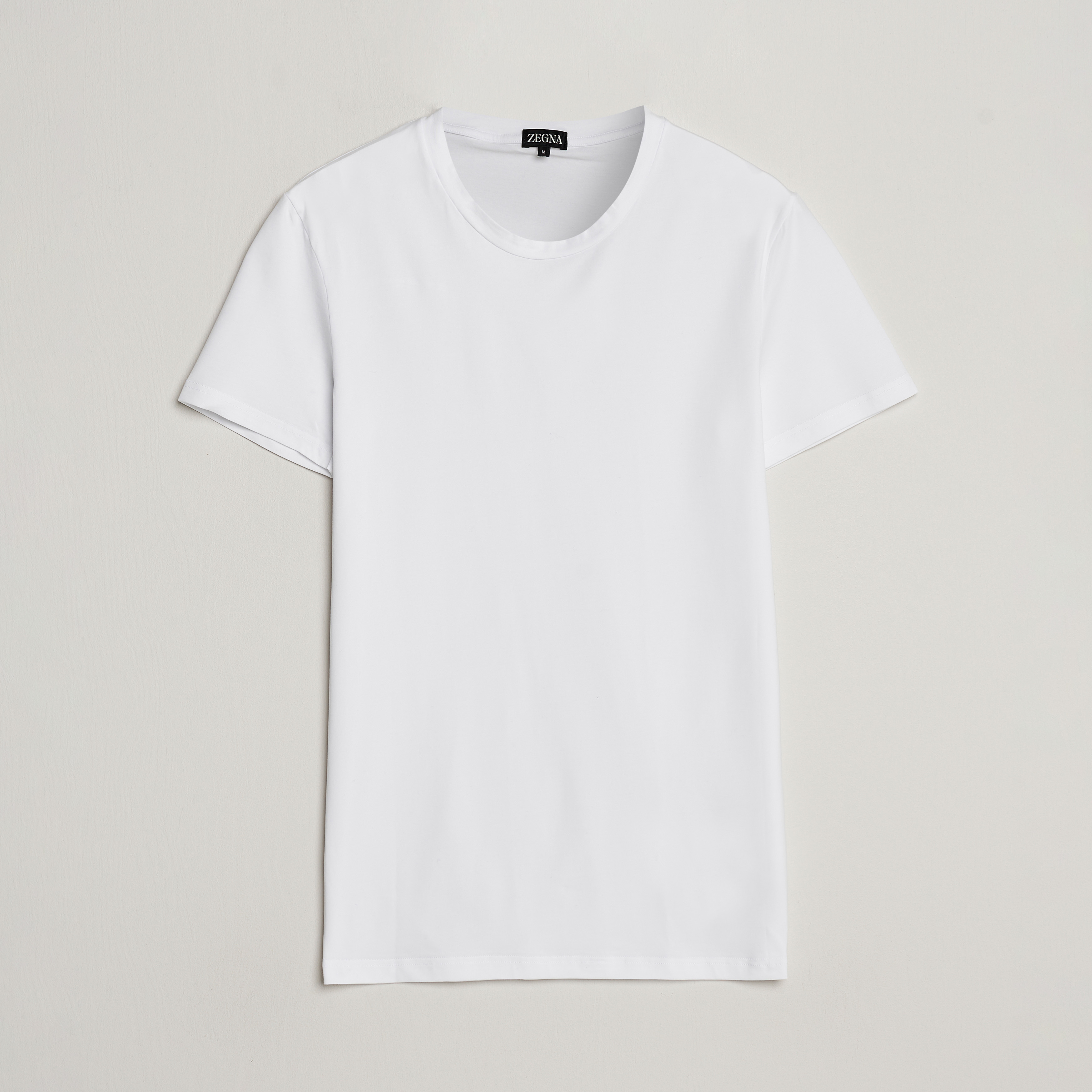 Zegna Stretch Cotton Round Neck T-Shirt White at