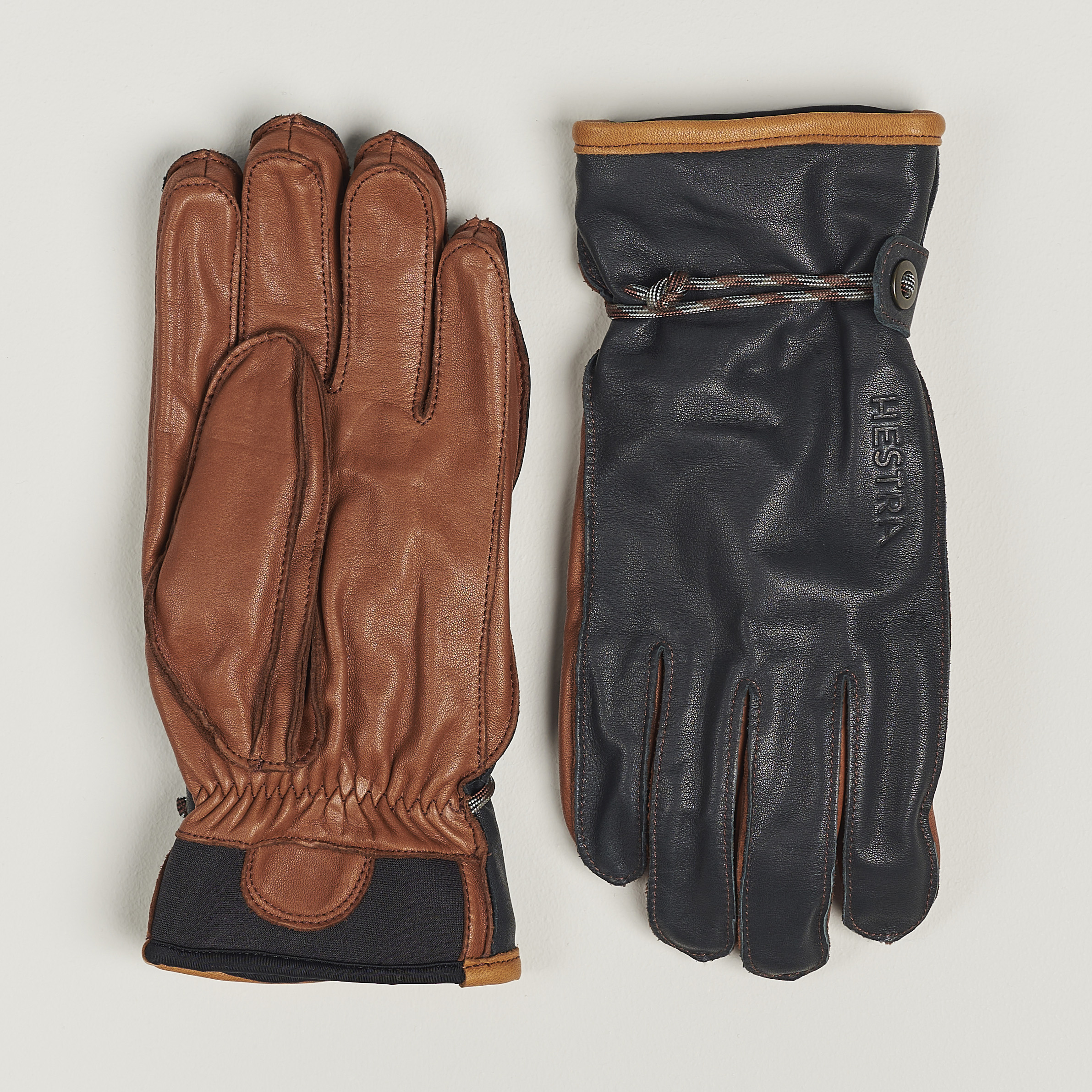 Hestra Wakayama Leather Ski Glove Navy/Brown at CareOfCarl.com