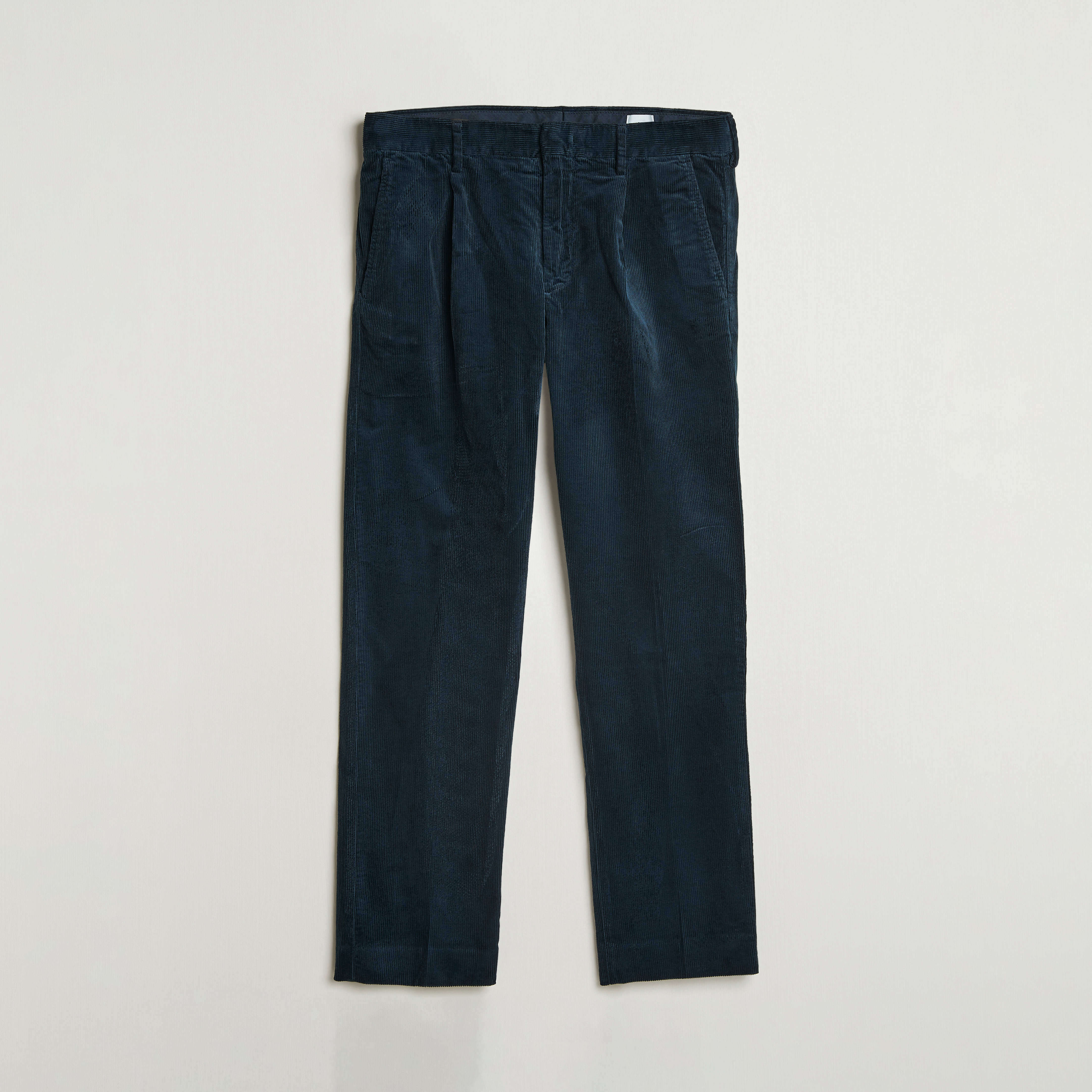 Navy Pleated County Corduroy Pants