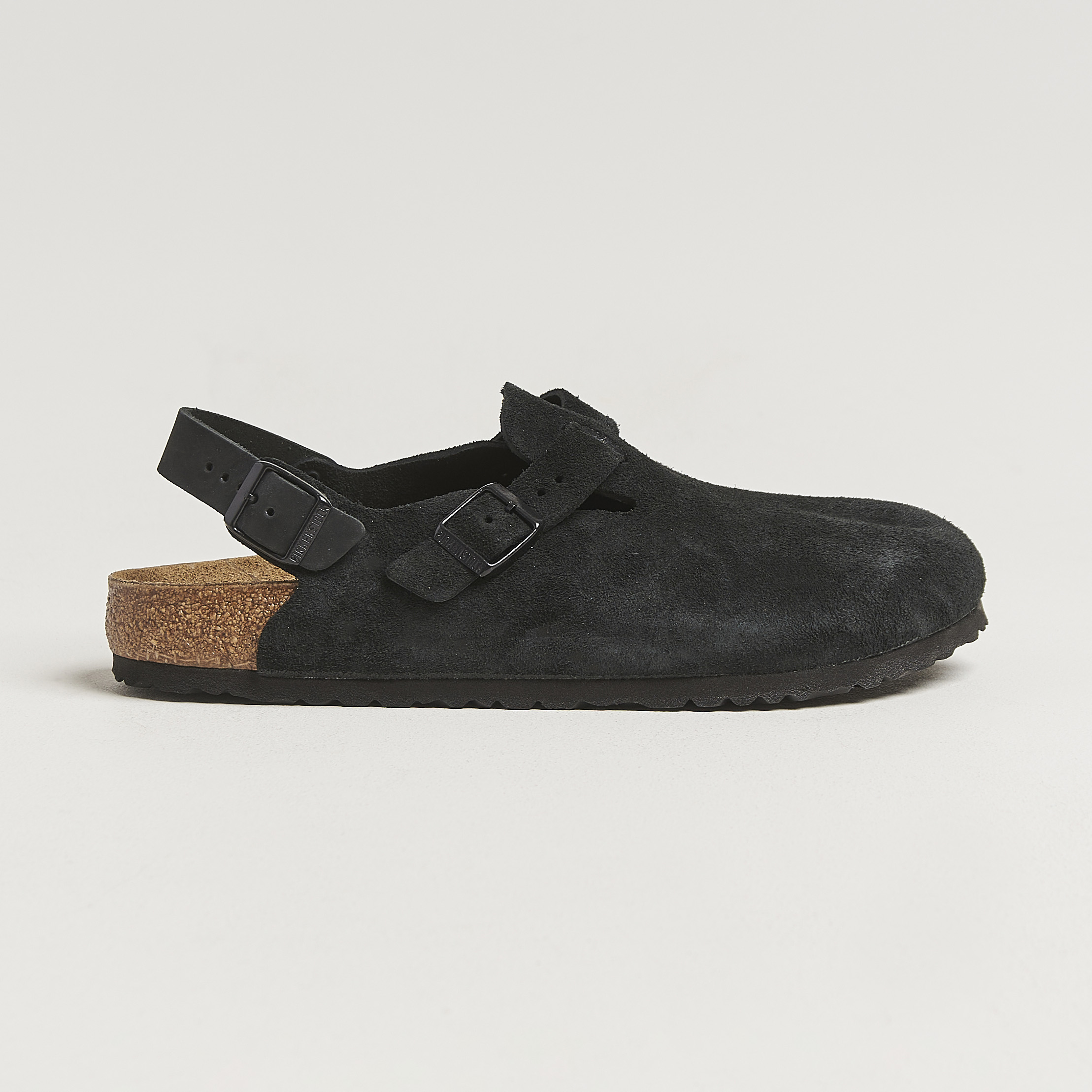 BIRKENSTOCK Tokio Classic Footbed Black Suede at CareOfCarl.com