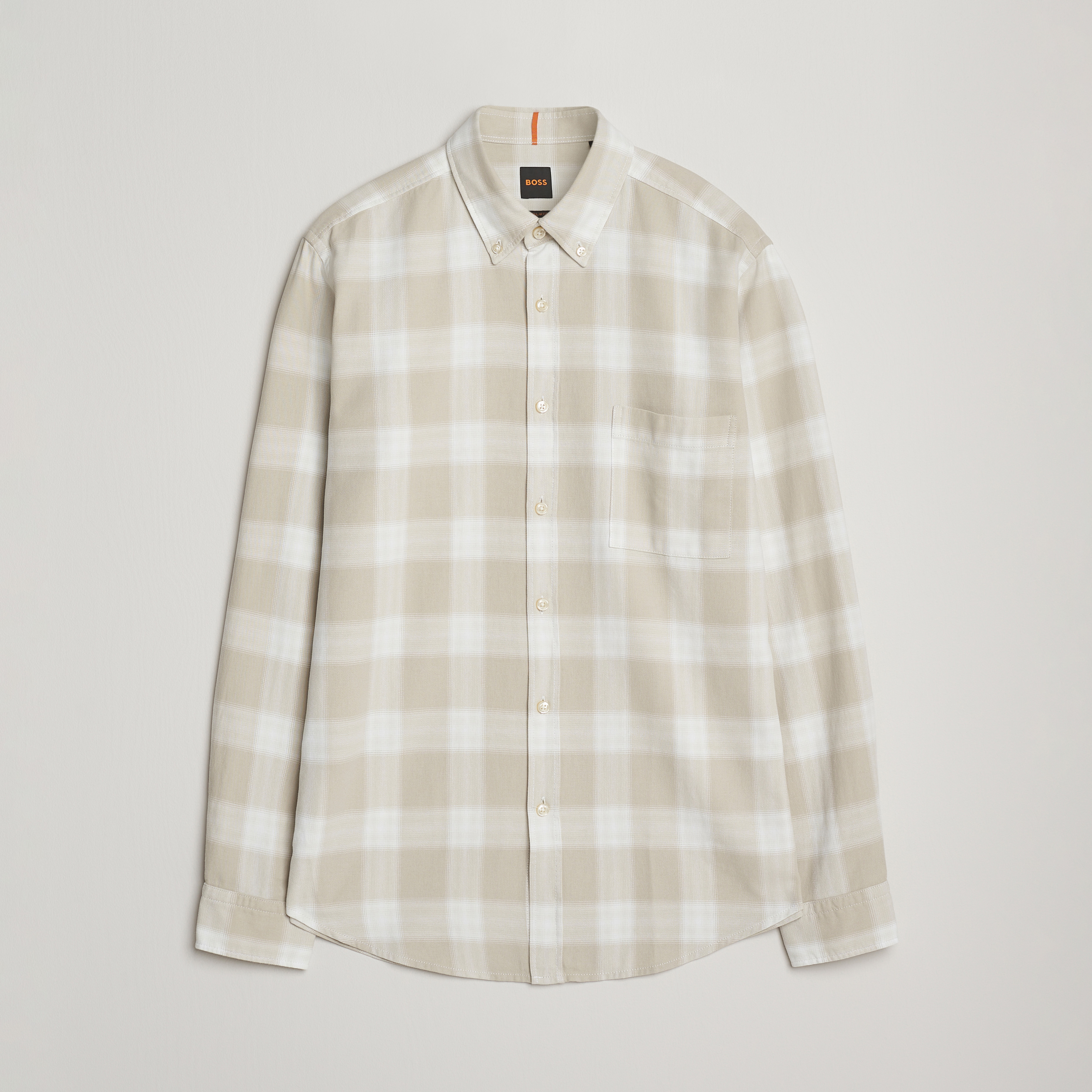 Men's 100% Cotton Checkered Formal Shirt - Rust & White, Size 40, Full Sleeves - View #5