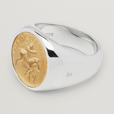 Tom Wood Coin Pinky Ring Silver/Gold at CareOfCarl.com