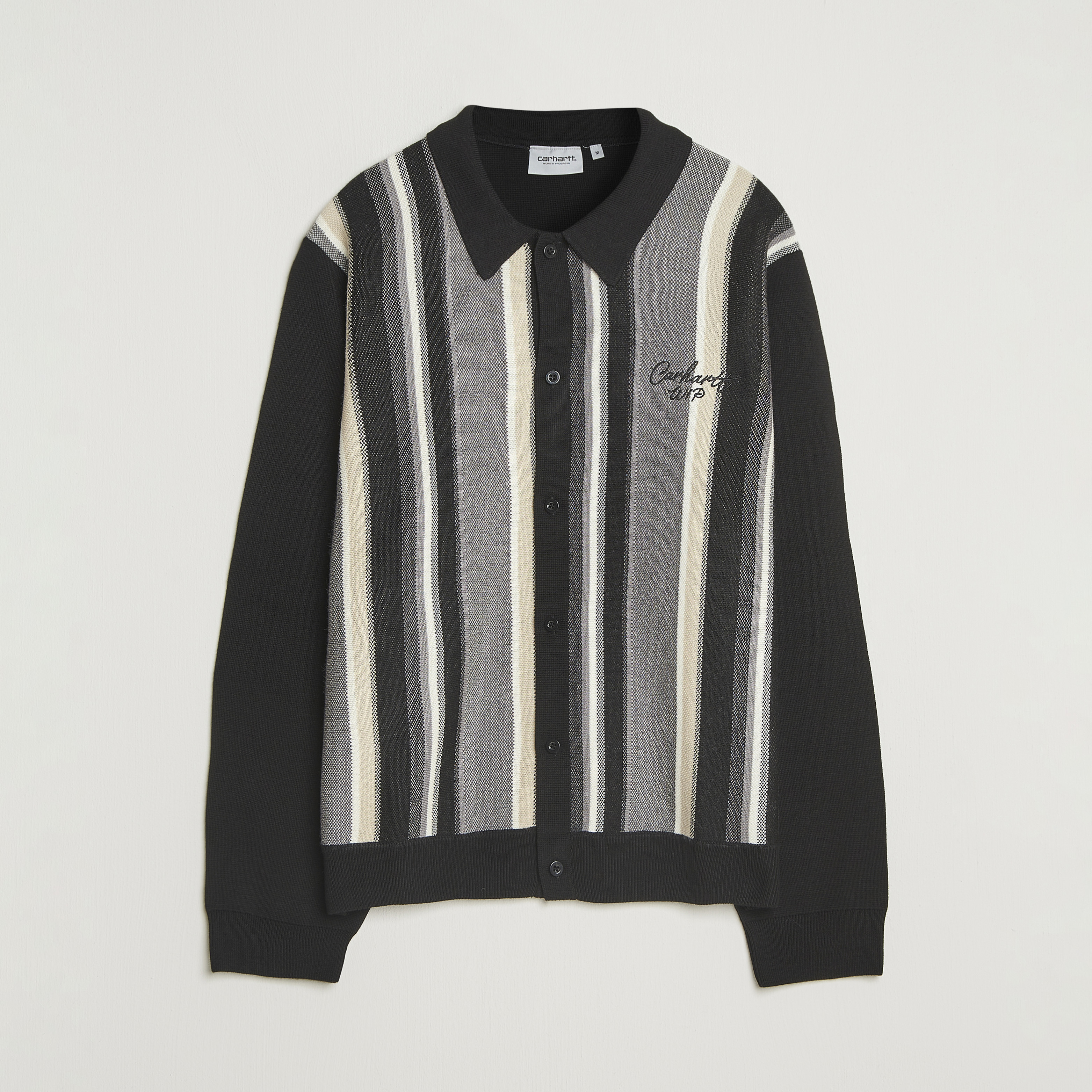 Carhartt WIP Bainter Striped Cardigan Black at