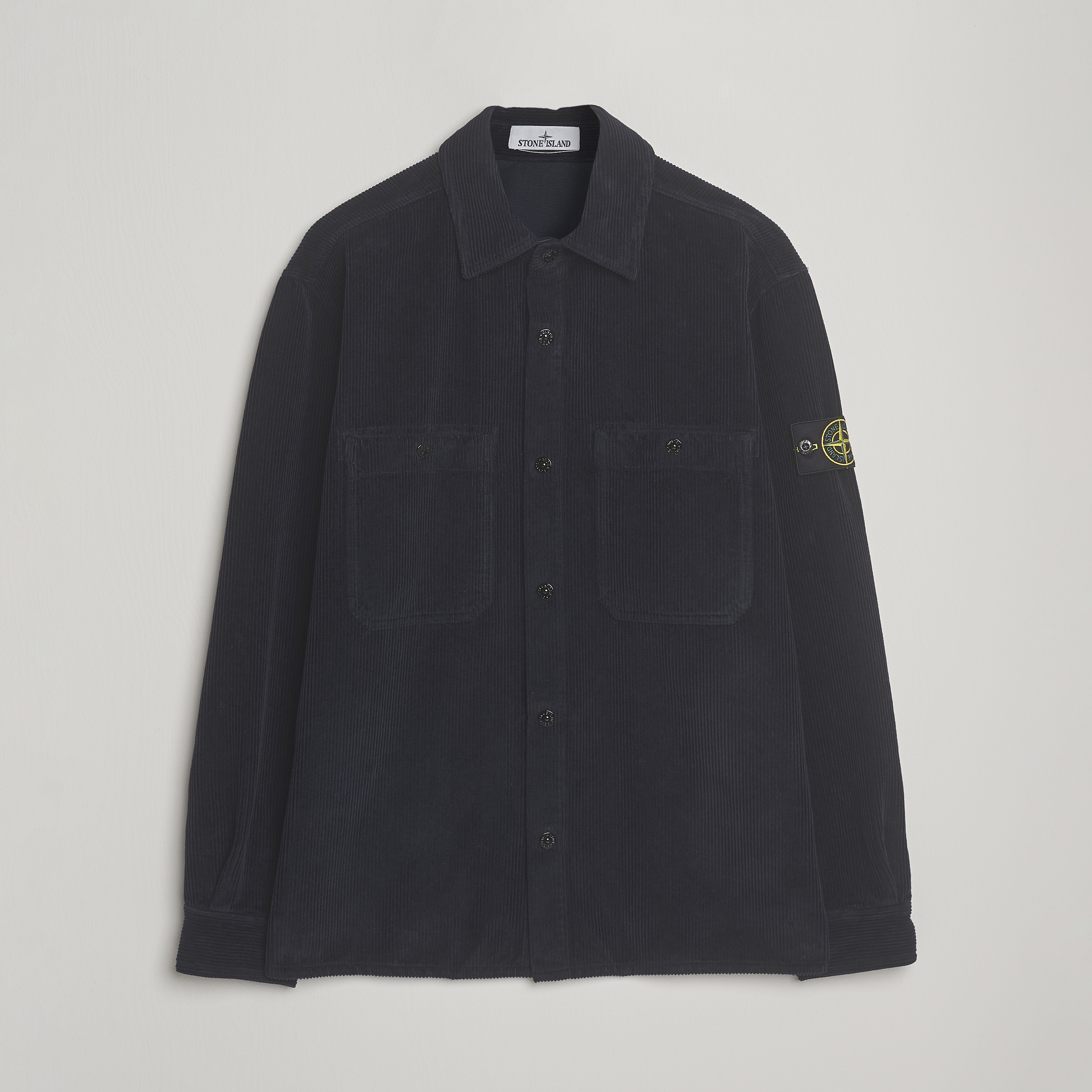 Stone Island Organic Cotton Cord Overshirt Navy at