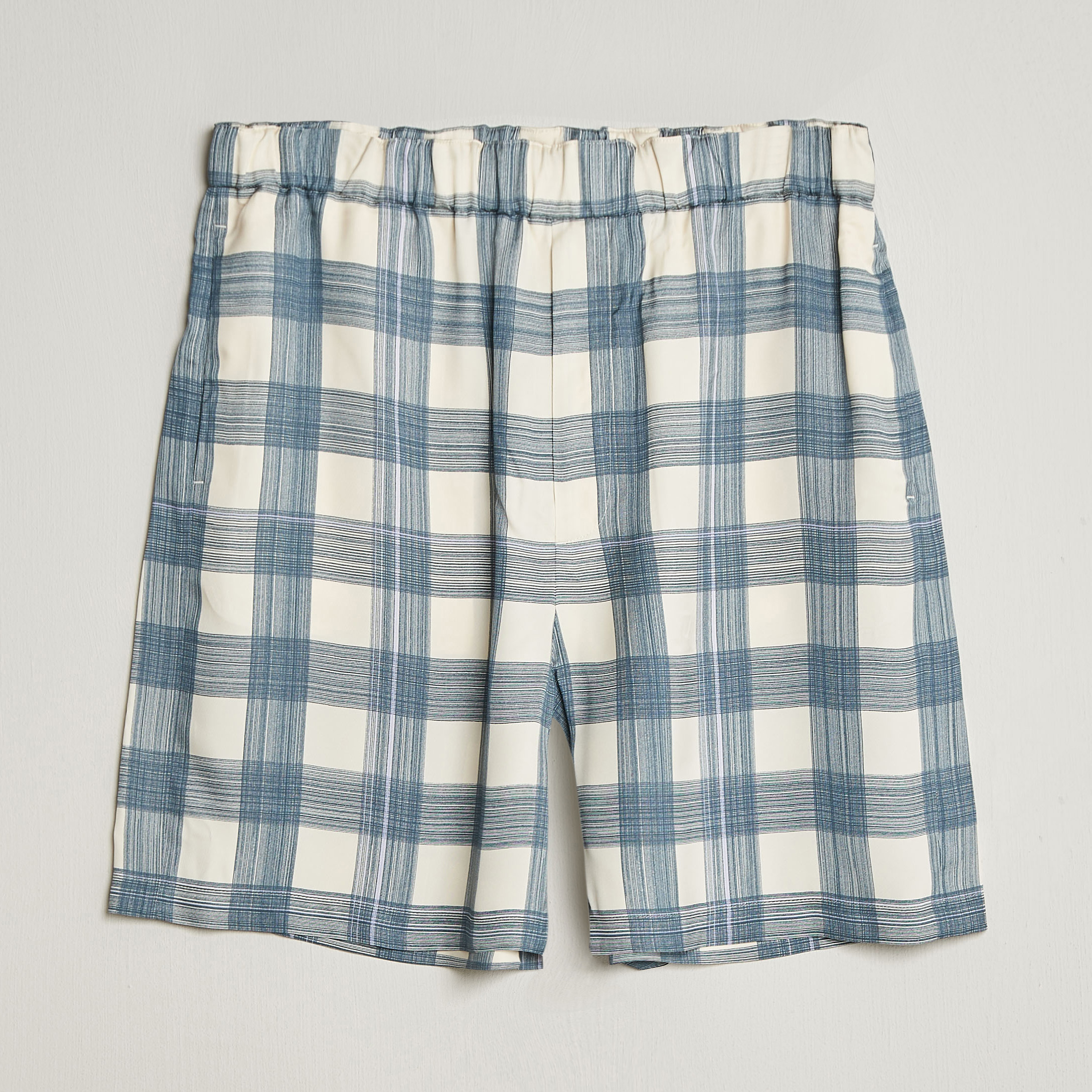 Jil Sander Vichy Check Shorts Blue/White at CareOfCarl.com