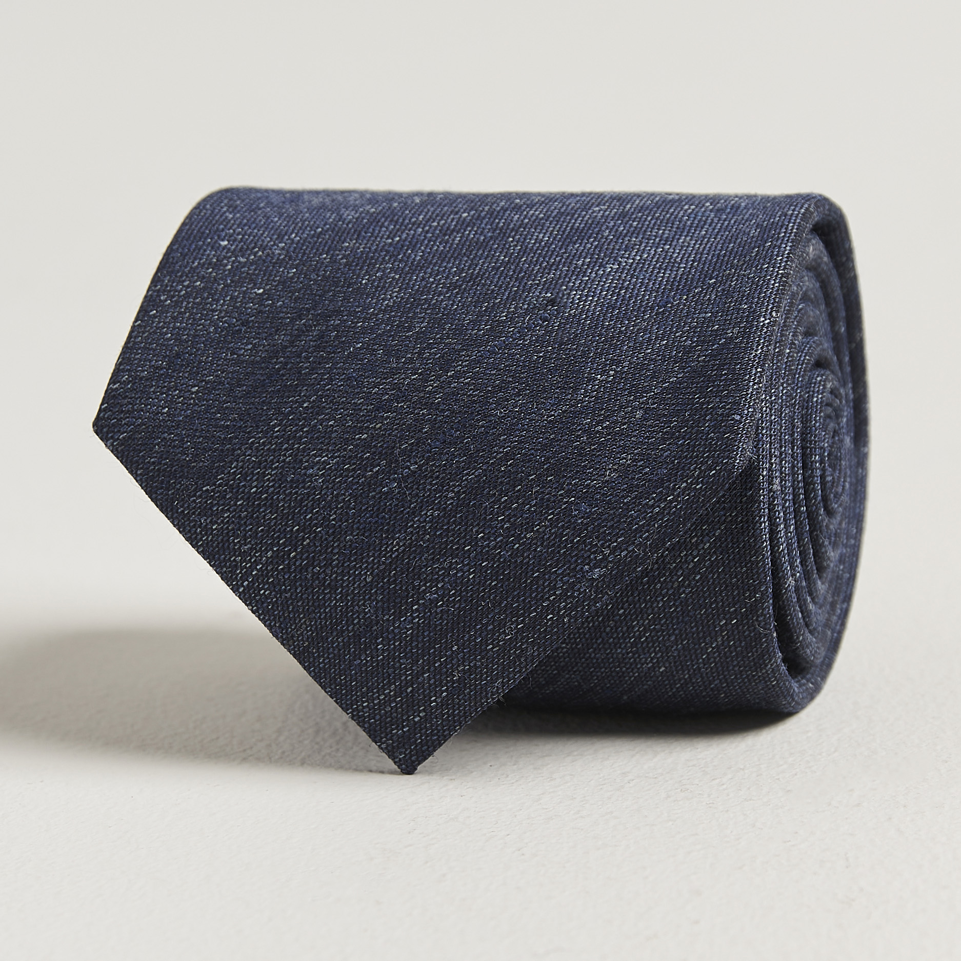 Eton Linen Silk Tie Navy Blue at CareOfCarl.com