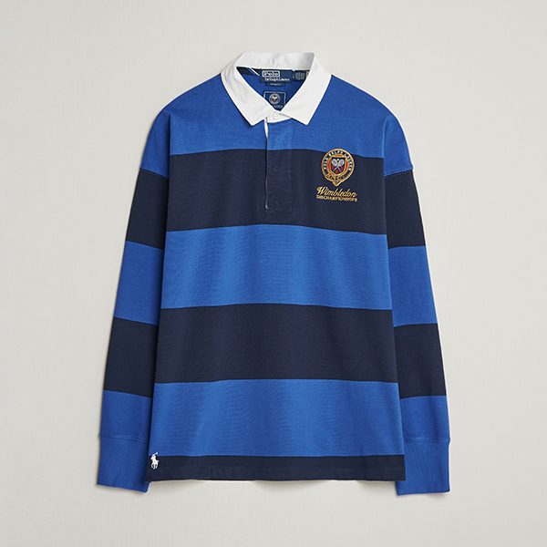 Polo Ralph Lauren Striped Rugby Pullover Collegiate Blue at