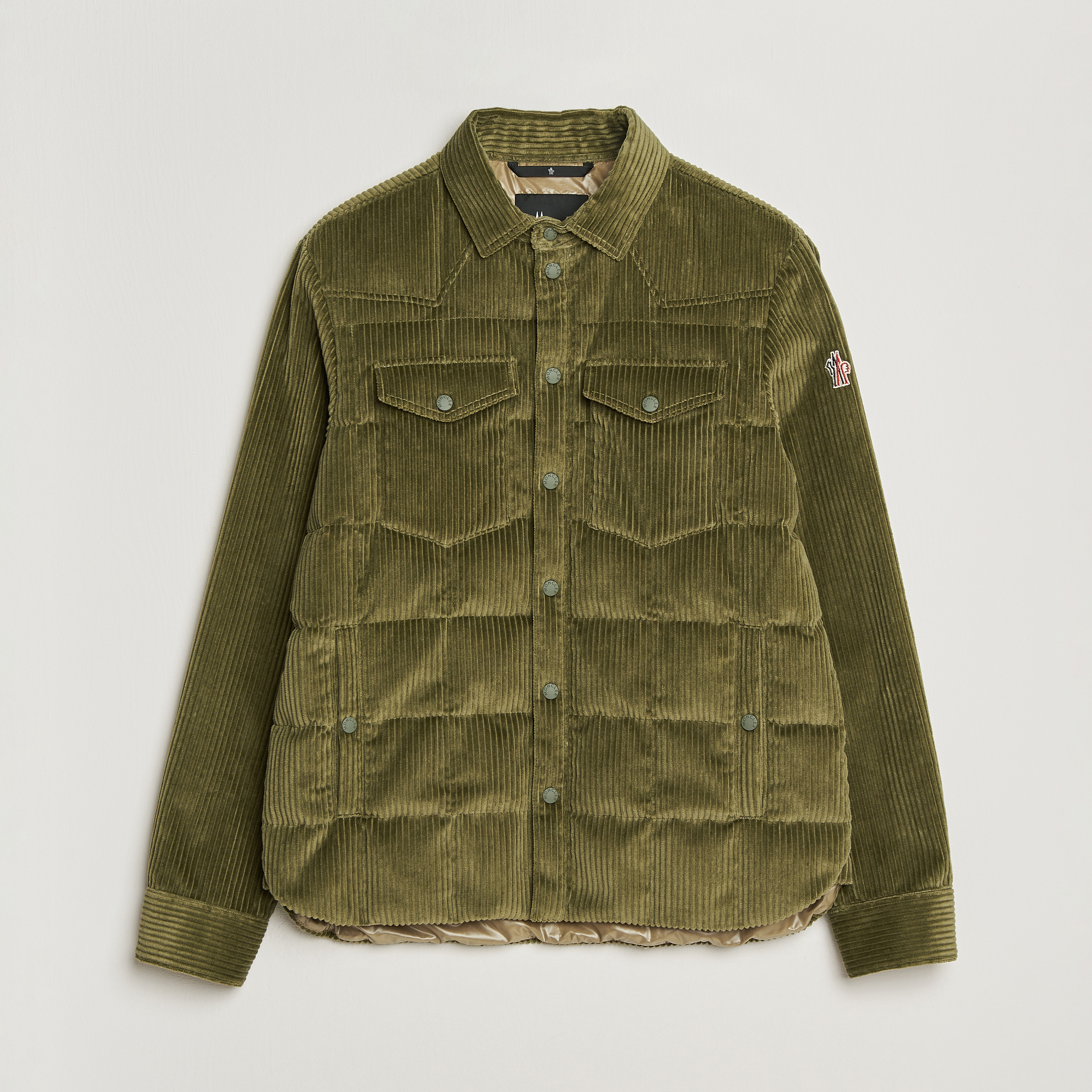 Moncler Grenoble Gelt Corduroy Shirt Jacket Military Green at