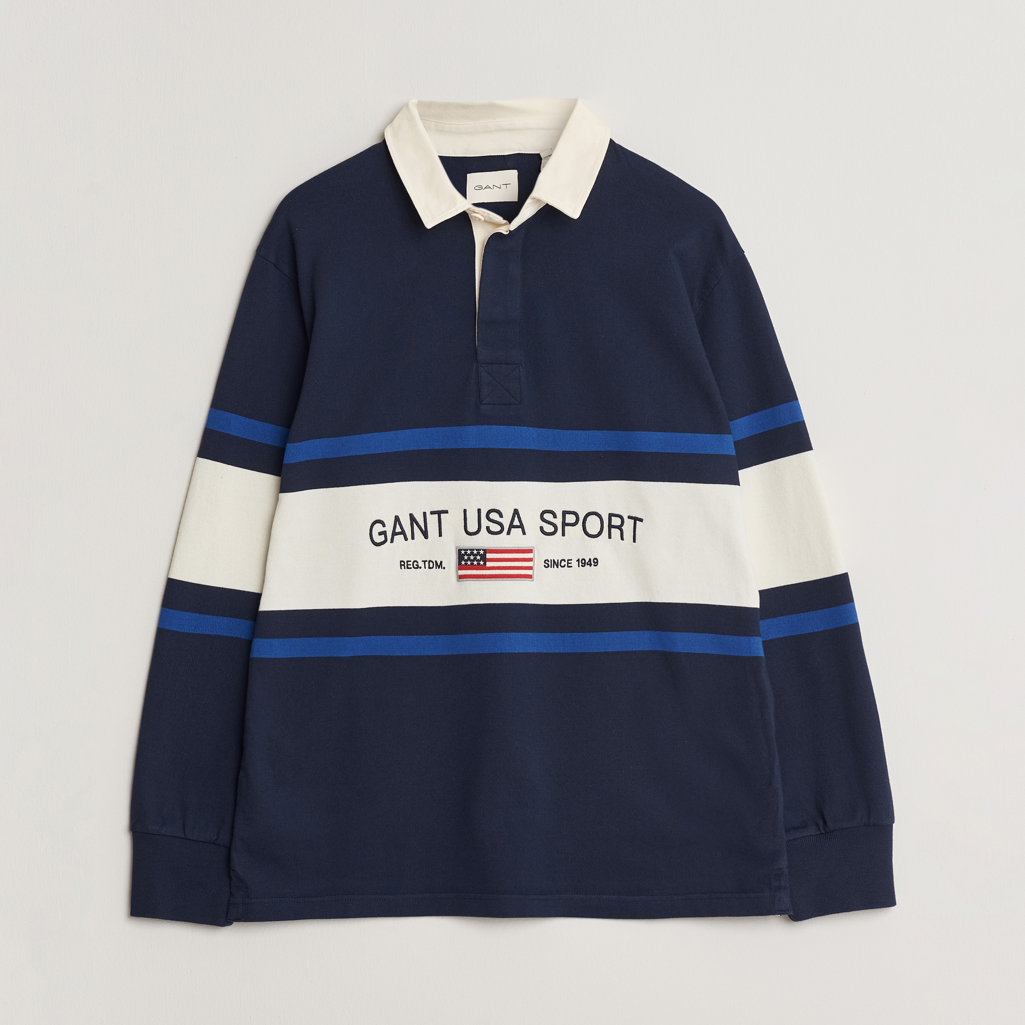 GANT Striped Rugger Evening Blue at CareOfCarl.com