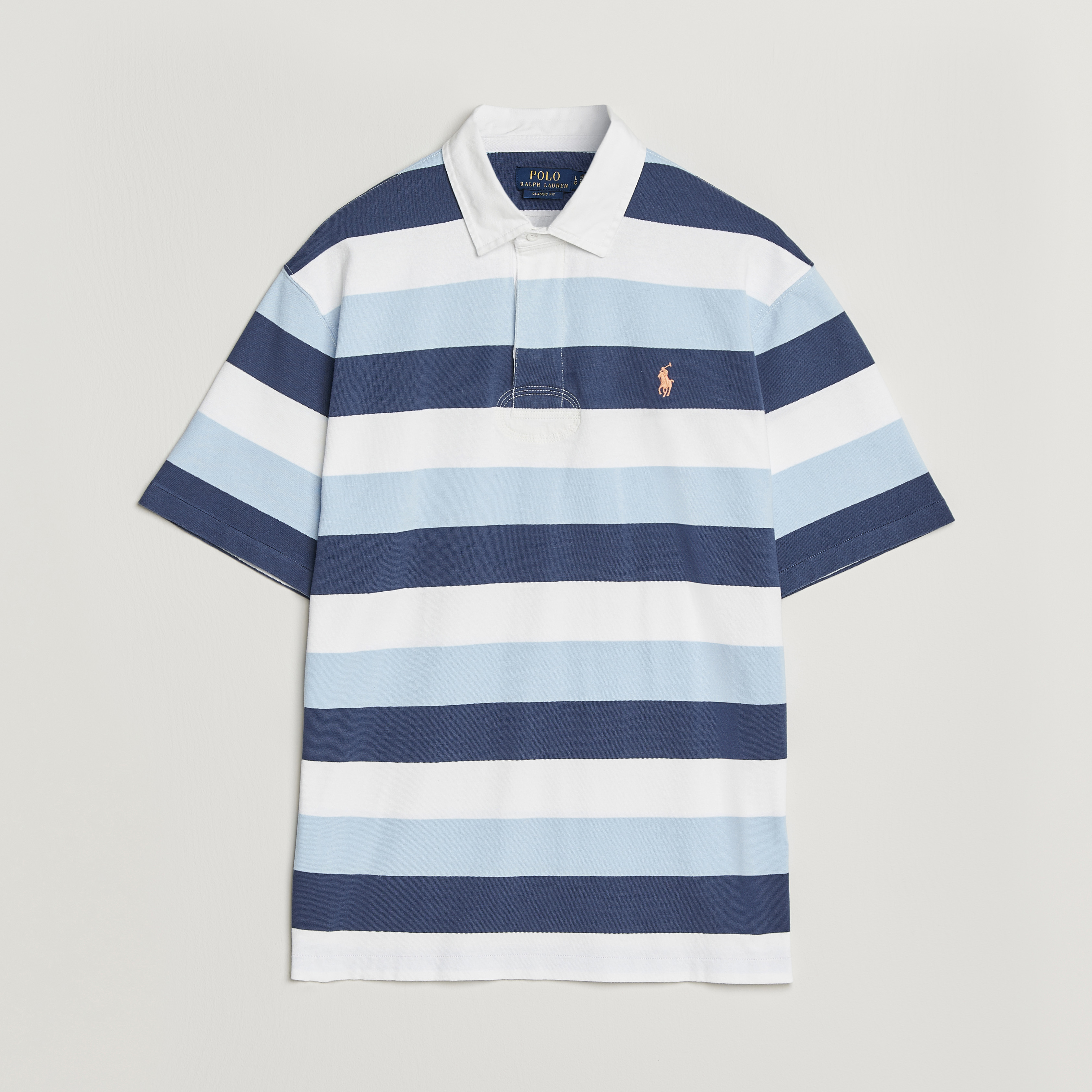 Polo Ralph Lauren Block Stripe Polo Office Blue at CareOfCarl.com