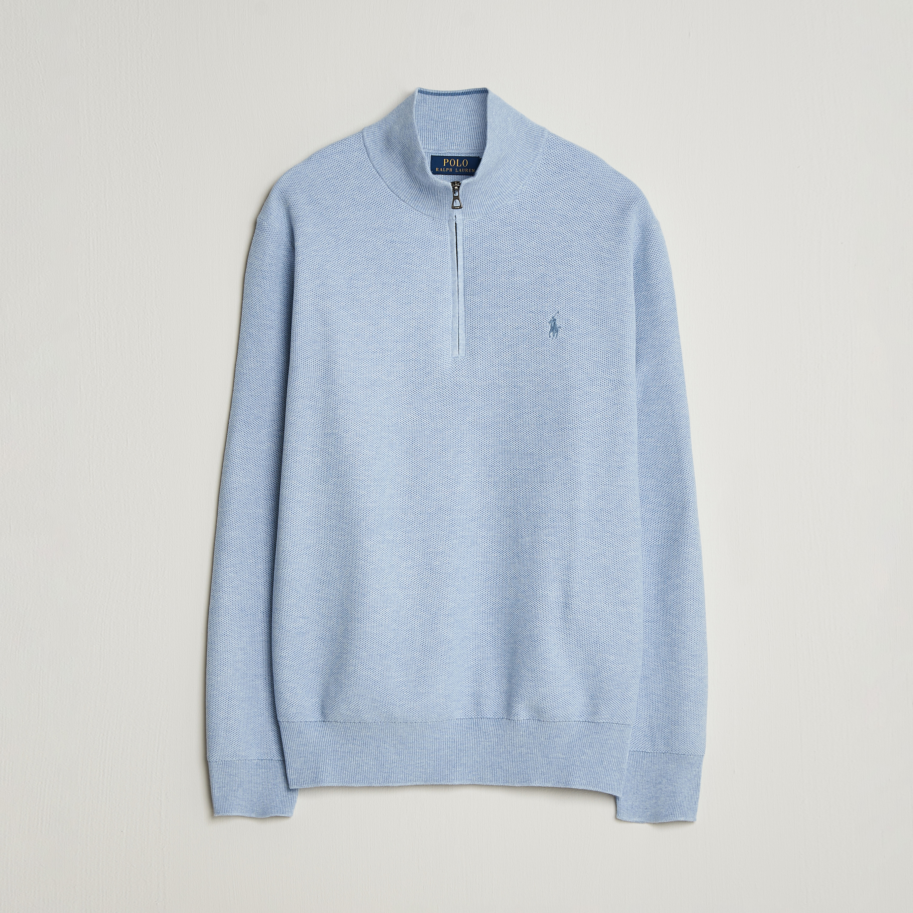 Polo Ralph Lauren Textured Half-Zip Blue Hyacinth Heather at