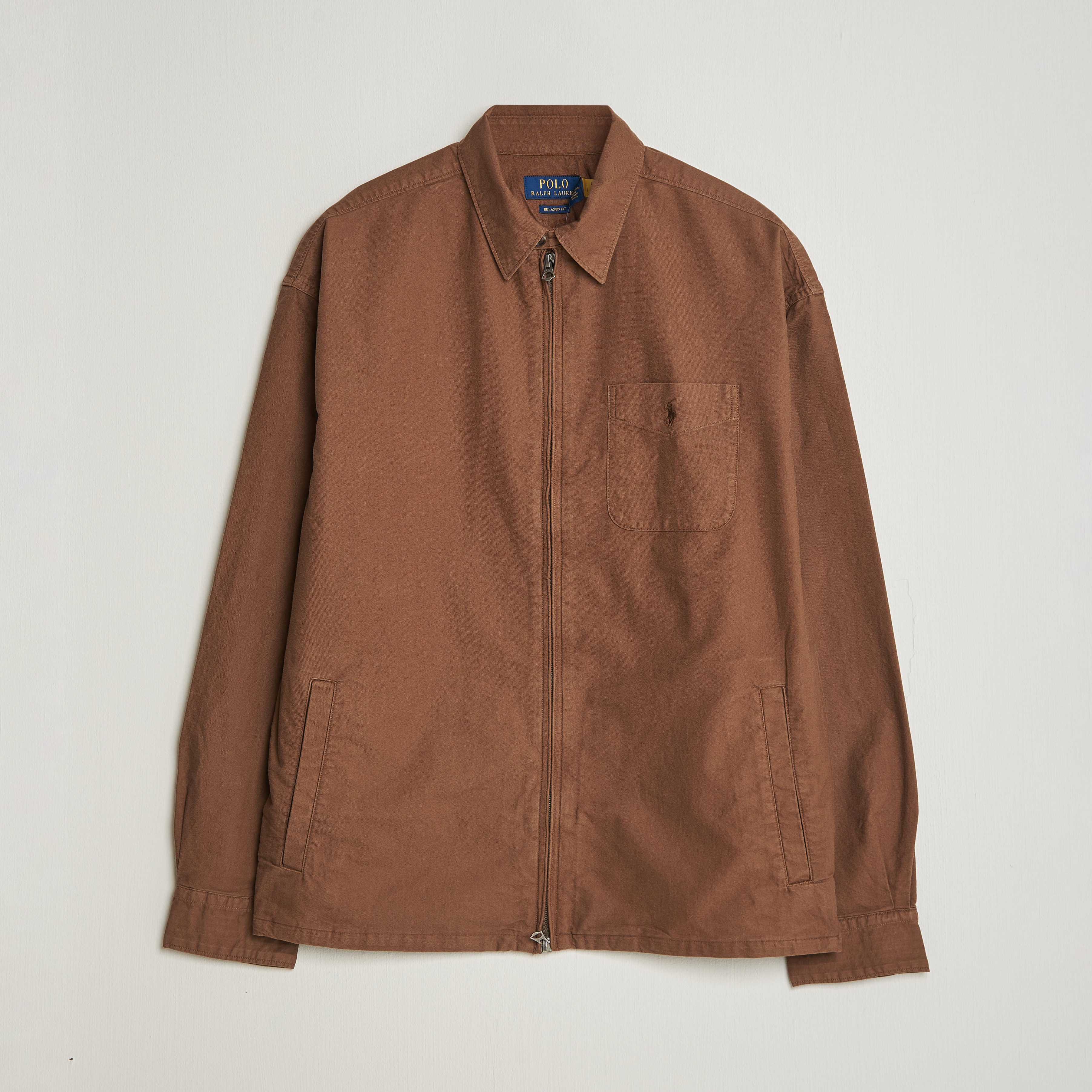 Polo Ralph Lauren Osaca Oxford Zip Overshirt Chestnut – Brown