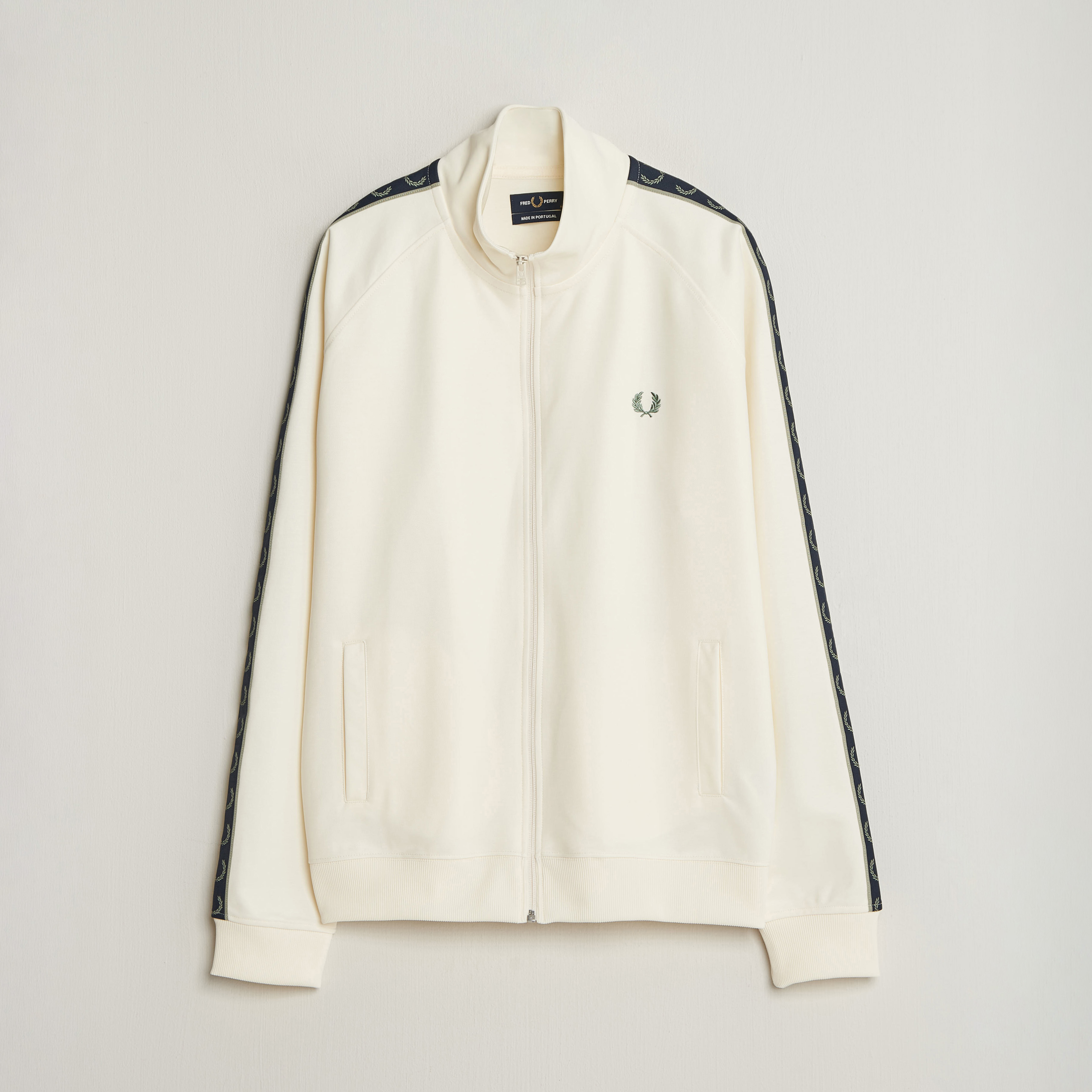 Fred Perry Taped Track Jacket Ecru at CareOfCarl.com