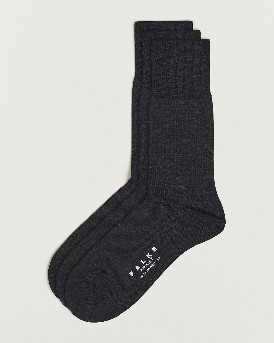 Falke 3-pack Airport Socks Anthracite Melange – Grey