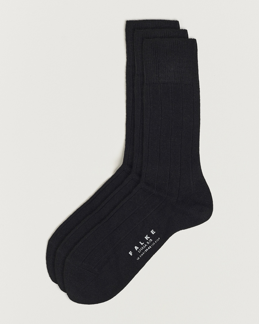 Falke 3-Pack Lhasa Cashmere Socks Black – Black