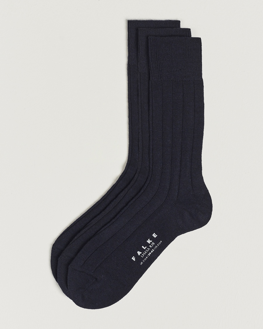 Falke 3-Pack Lhasa Cashmere Socks Dark Navy – Blue