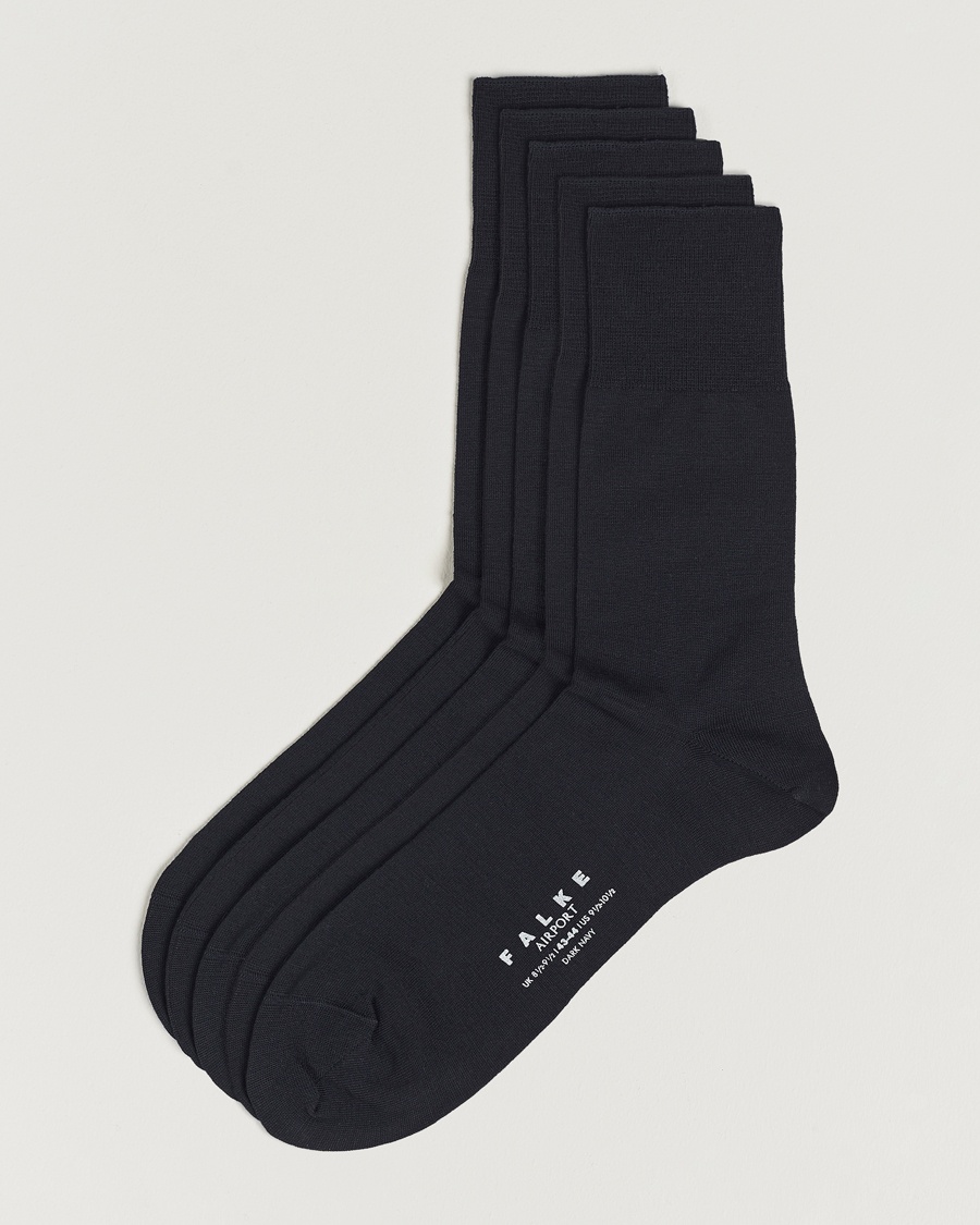 Falke 5-Pack Airport Socks Dark Navy – Blue