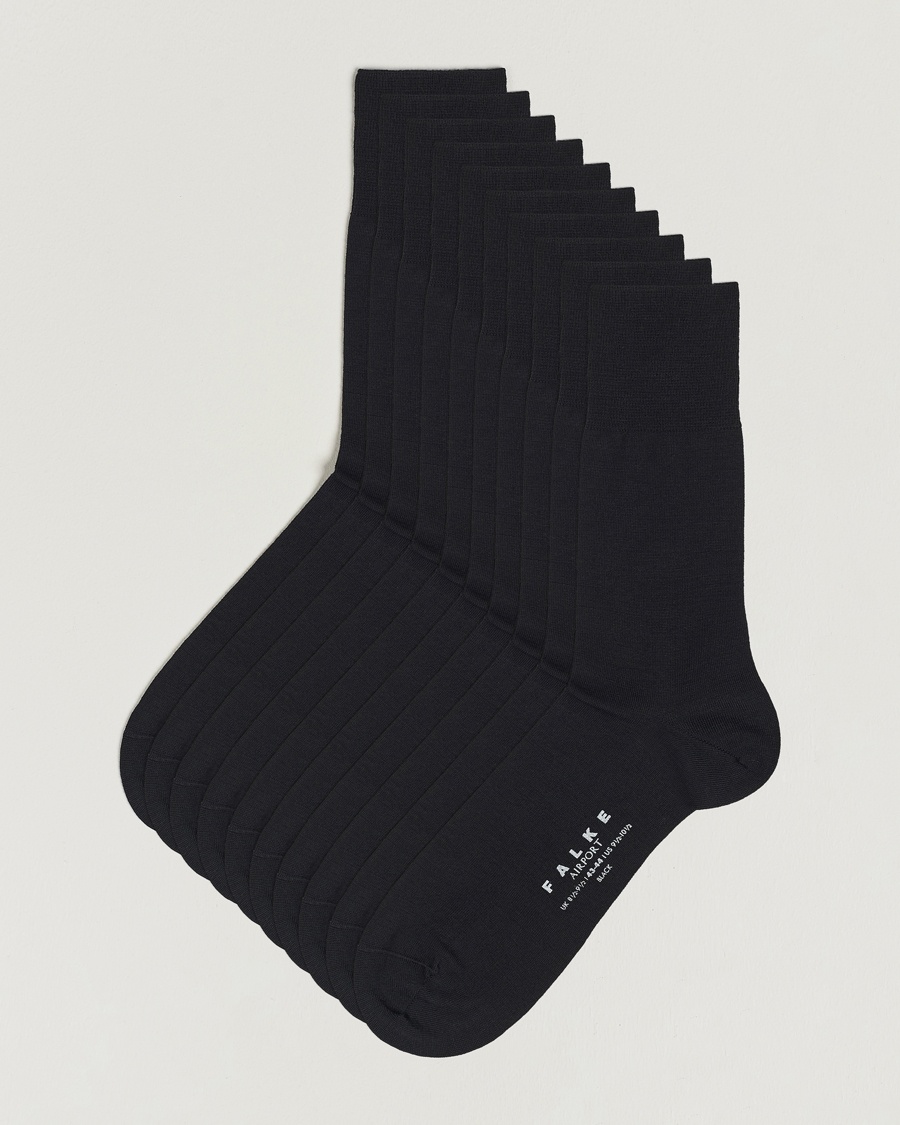 10-Pack Airport Socks Black – Black