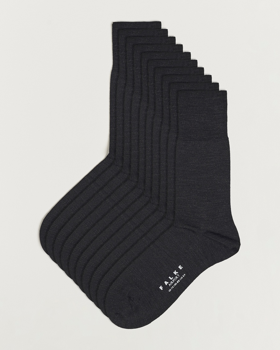 10-Pack Airport Socks Anthracite Melange – Grey