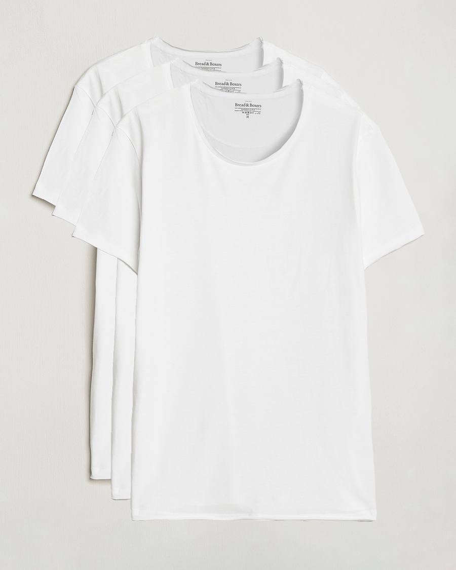 Men | T-Shirts | Bread & Boxers | 3-pack Crew Neck Relaxed White