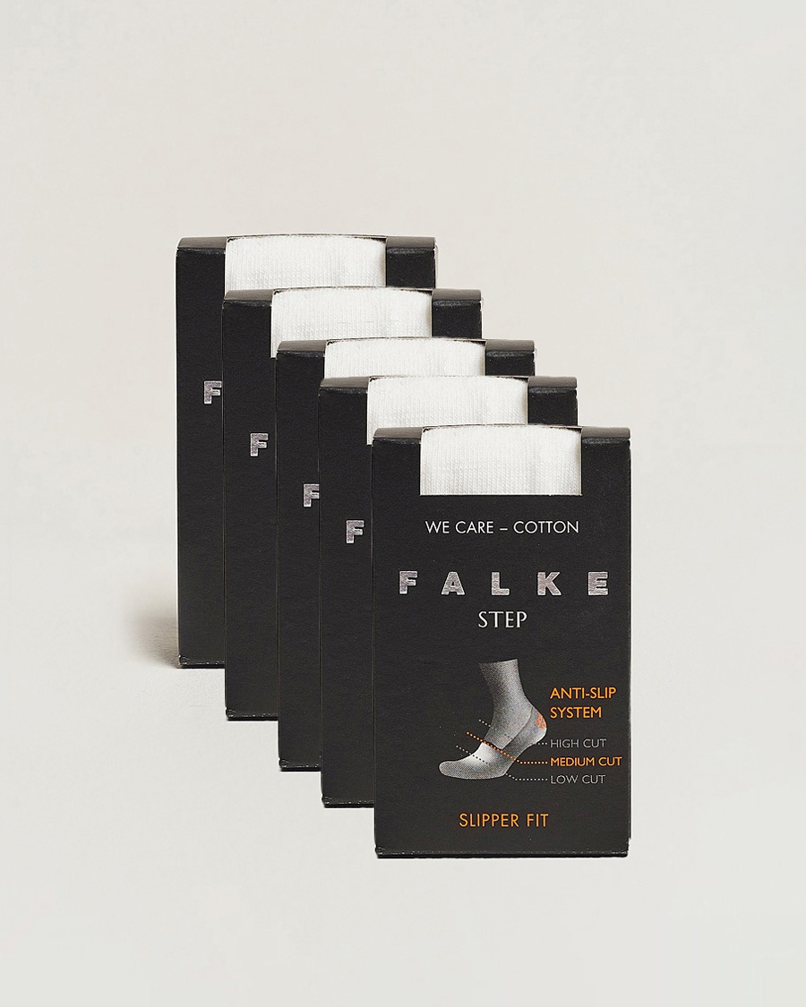 Men | Ankle Socks | Falke | 5-pack Step In Box Loafer Socks White