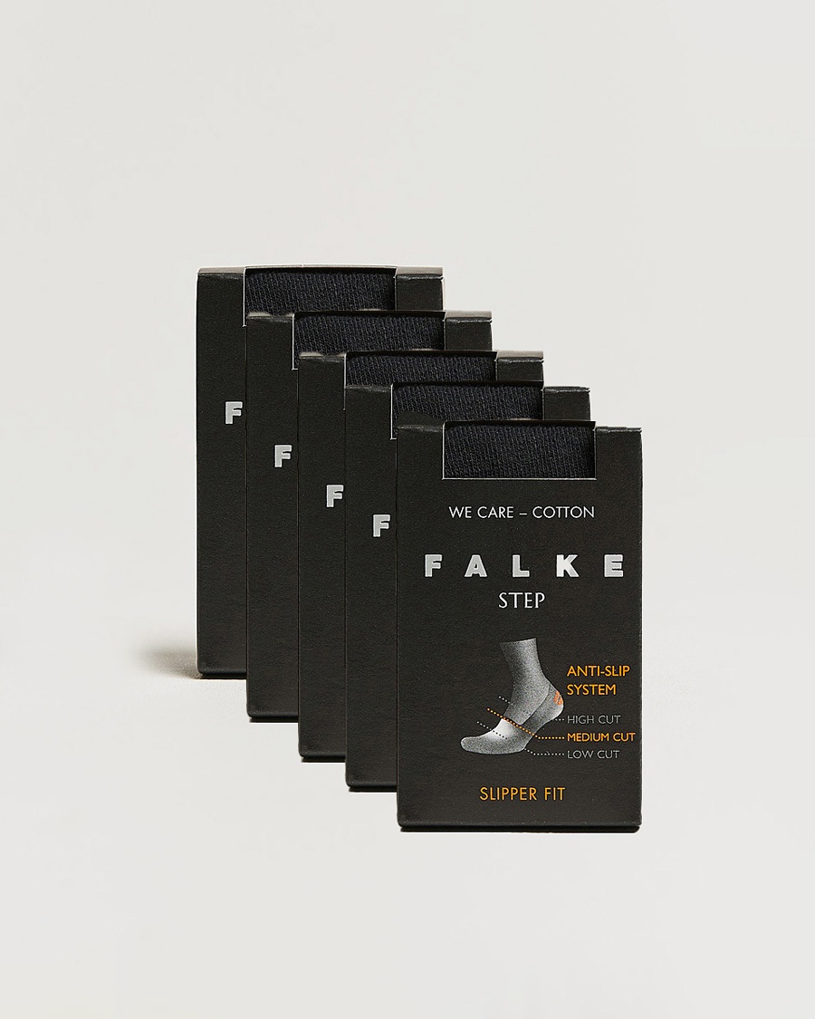 Men | Ankle Socks | Falke | 5-pack Step In Box Loafer Socks Black